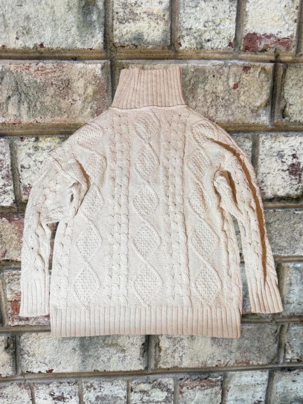 Free People Driftwood Cable Polo Sweater Ivory Large - Picture 4 of 7